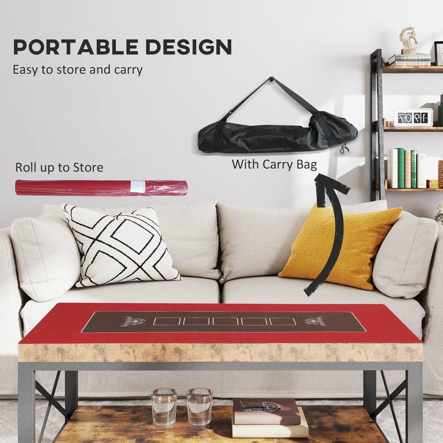 12 Player Poker Table Top Mat, Red Game Tables at Gallery Canada