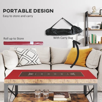 12 Player Poker Table Top Mat, Red Game Tables at Gallery Canada