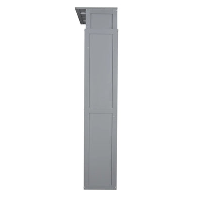 Murphy Bed with Shelves, LED Lights, 97.5" L x 84.5" W x 88.5" H, Grey Bed Frames at Gallery Canada