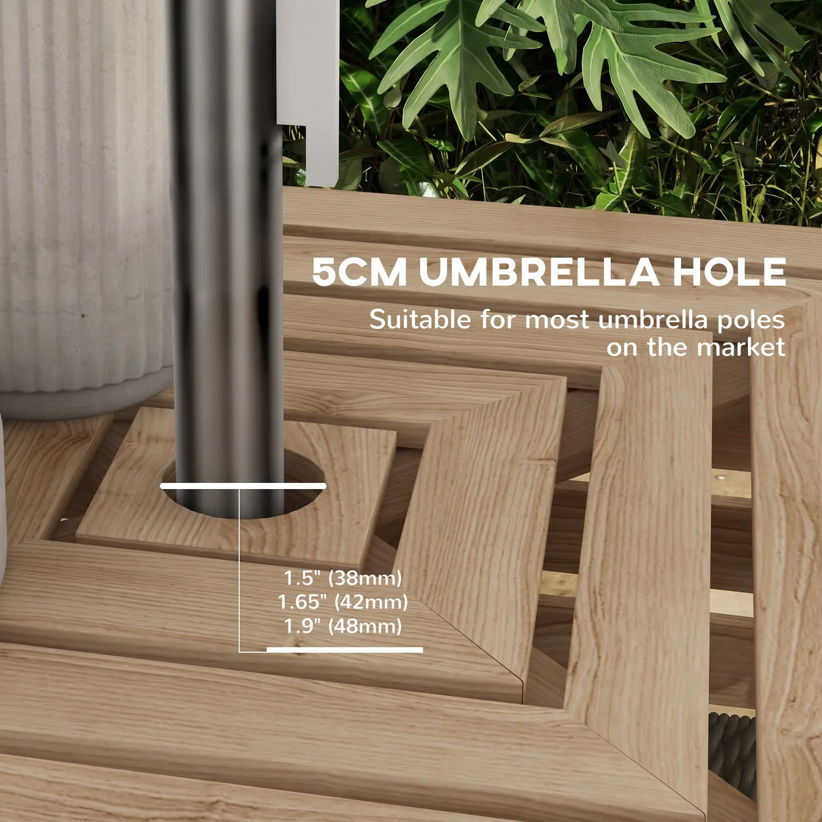 2-In-1 Outdoor Umbrella Base Storage Box Patio Side Table, Brown Patio Storage Boxes at Gallery Canada