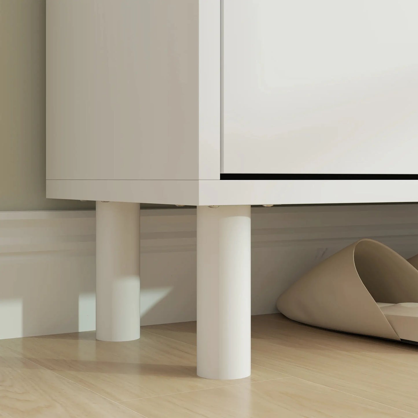 2 Drawers Shoe Storage Cabinet, Adjustable Shelves, 16 Pairs, White Shoe Storage Cabinets & Racks at Gallery Canada