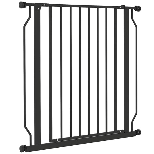 30"-34" Easy Install Pet Gate With Door, Double Lock, Extra Wide, Black Houses, Kennels & Pens Black at Gallery Canada