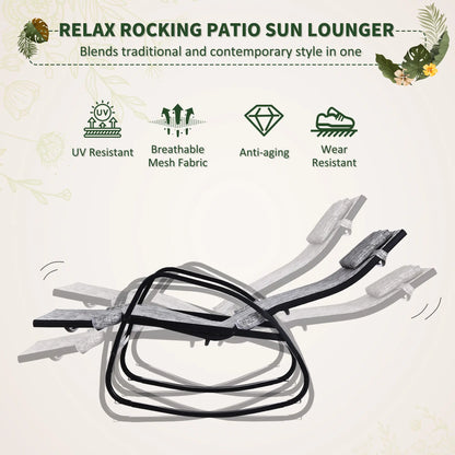 Adjustable Zero Gravity Rocking Lounge Chair, Outdoor Recliner w/ Pillow, Footrest Outdoor Rocking Chairs at Gallery Canada