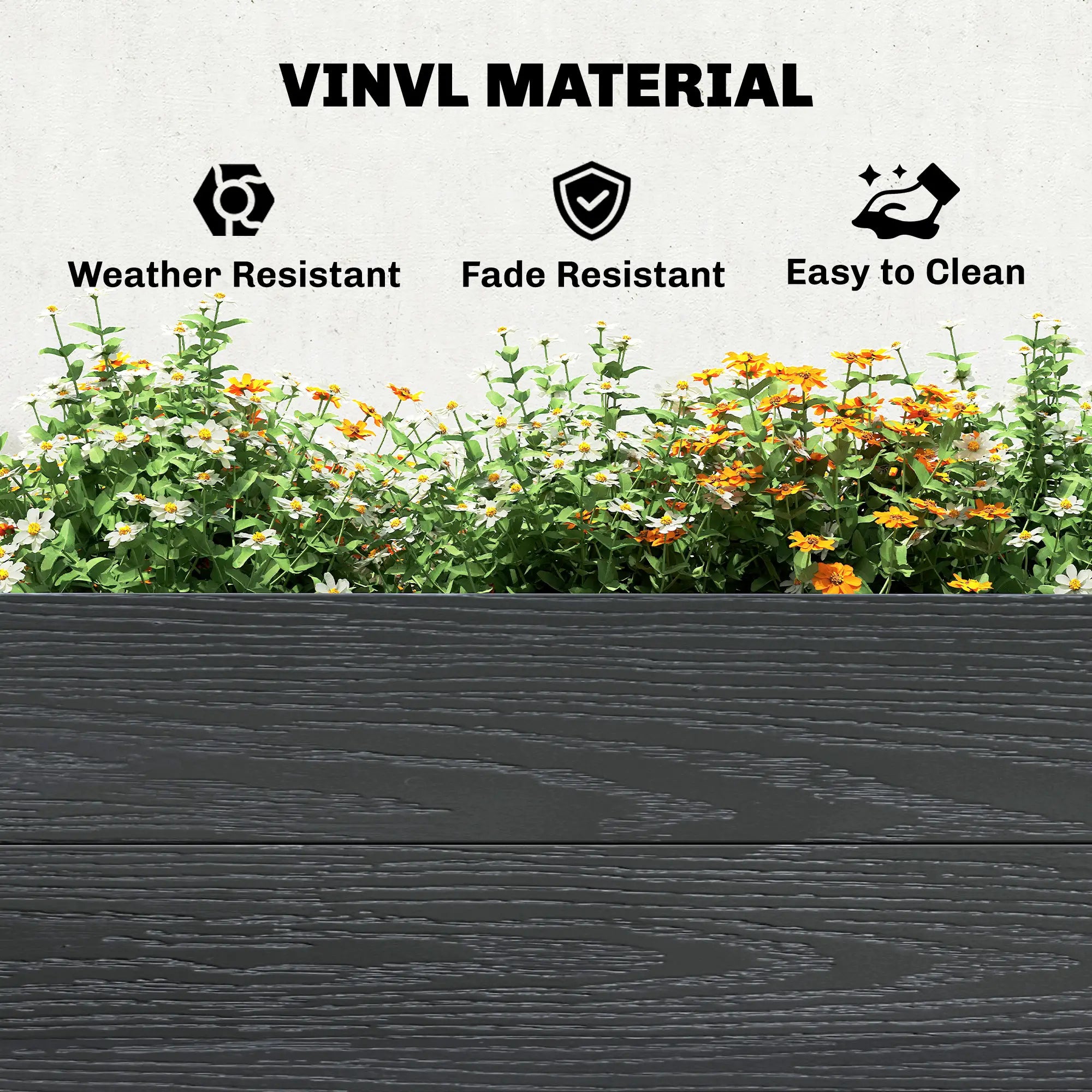 Vinyl Raised Garden Bed Kit, 3 x 3 x 1ft, Elevated Planter Box Wooden Planter Boxes at Gallery Canada