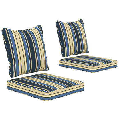 Seat Cushion Back Pillows Set of 2, Patio Chair Cushions, Indoor Outdoor, Blue Patio Chair Cushions at Gallery Canada