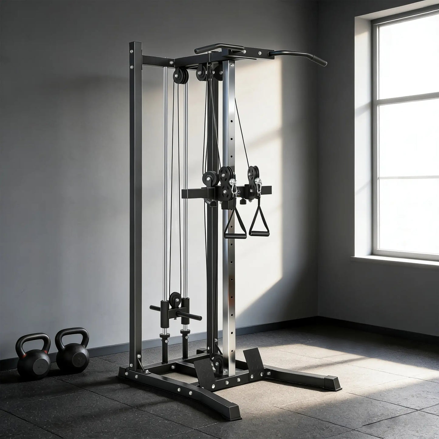 Cable Station Dual Pulley System, Pull Up Bar, 14 Adjustable Positions Power Towers at Gallery Canada