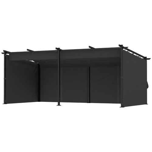 10' x 20' Metal Retractable Pergola Canopy, Outdoor Gazebo UPF30+ Sun Shade