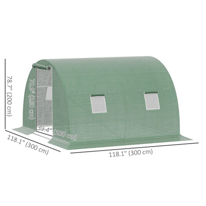 Walk-In Tunnel Greenhouse, 10' x 10' x 7', 4 Windows, Zipper Door, Green Walk In Greenhouses at Gallery Canada