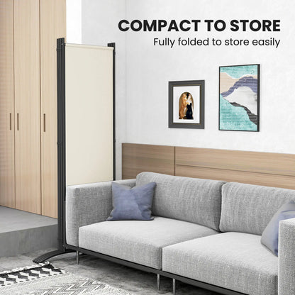 Folding Room Divider, Privacy Screen, 5.6FT Tall, Cream White Side Awnings at Gallery Canada