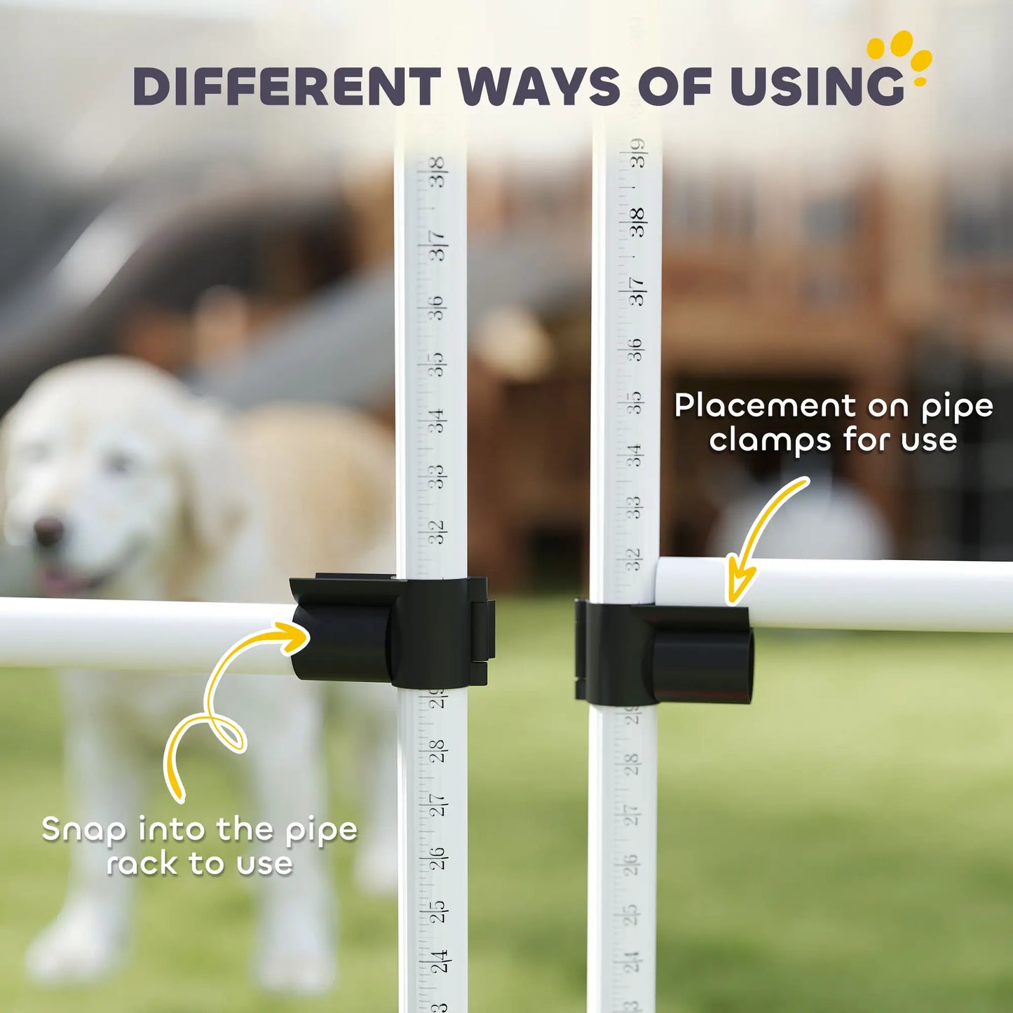 Set of 4 Dog Agility Training Jump Bars, Adjustable, White Dog Agility Training Equipment at Gallery Canada