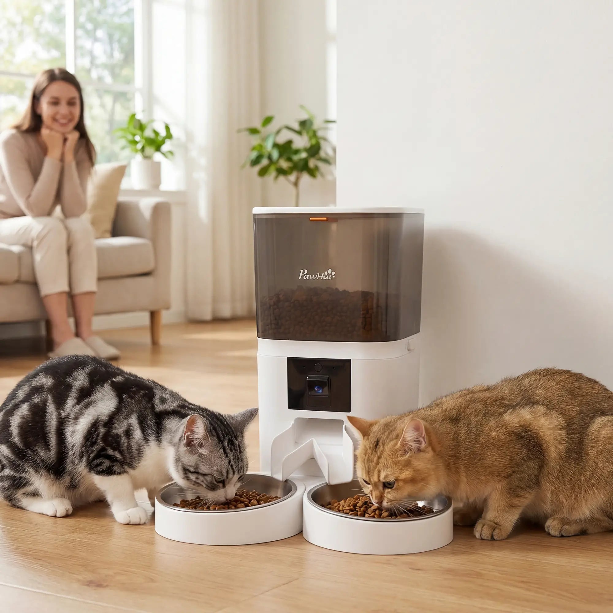 Automatic Cat Feeder, 6L, HD Camera, WiFi App Control Dog Bowls at Gallery Canada
