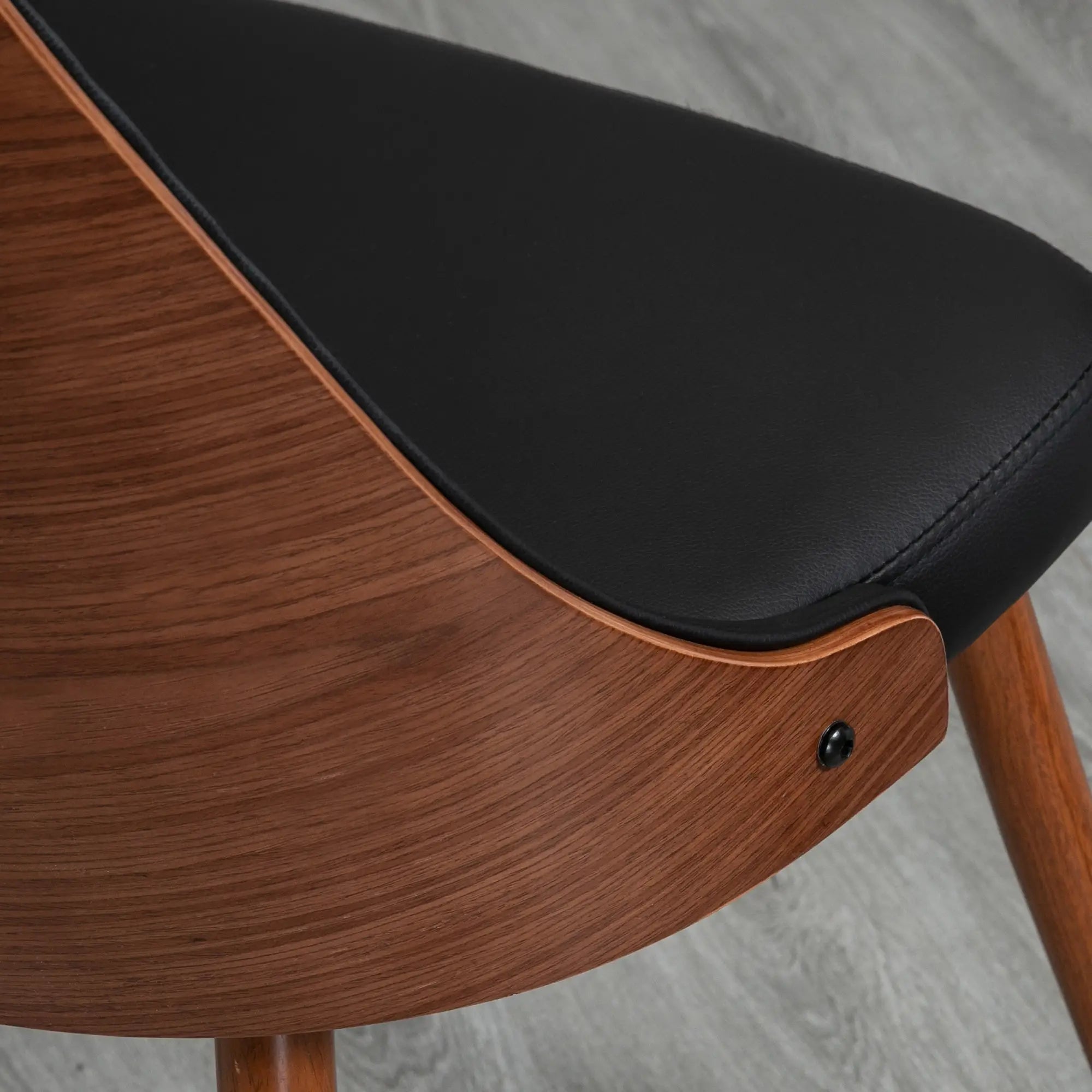 Dining Chairs Set of 2, PU Leather Upholstered, Steel Legs, Black Bar Stools at Gallery Canada