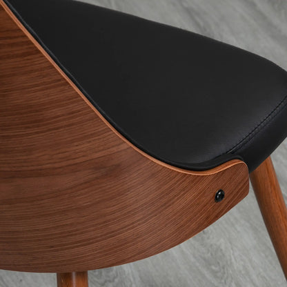 Dining Chairs Set of 2, PU Leather Upholstered, Steel Legs, Black Bar Stools at Gallery Canada