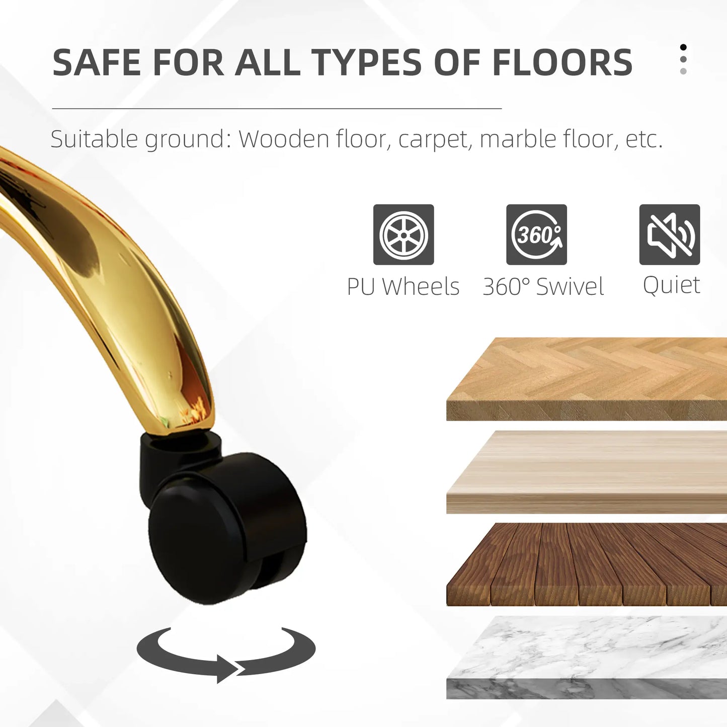 Armless Office Chair, Adjustable Height, Swivel Wheels, Mid Back, Gold Task Chairs at Gallery Canada