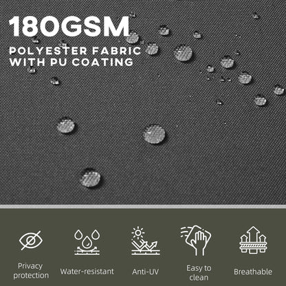 236" x 63" Outdoor Privacy Wall, Double Retractable Awning, Black Side Awnings at Gallery Canada