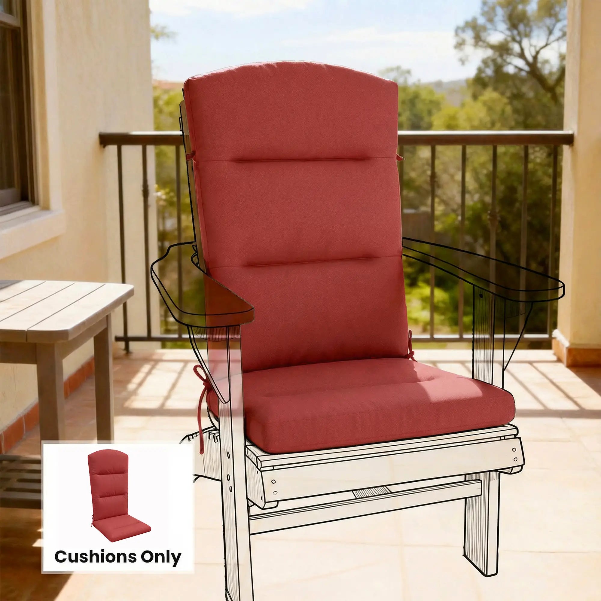 Patio Chair Cushion For Adirondack Chairs, Wine Red Patio Chair Cushions at Gallery Canada