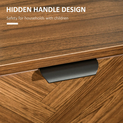 Bedside Table, Nightstand for Bedroom, End Side Table Dresser Storage with 2 Drawers, Walnut Brown Storage Cabinets at Gallery Canada