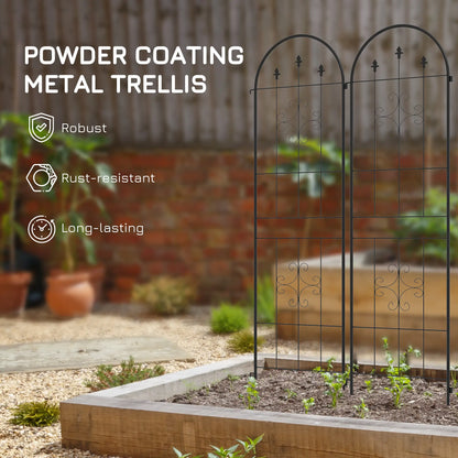 Metal Trellis Set of 2, Garden Support Frames, Arrow Design Plant Stands at Gallery Canada