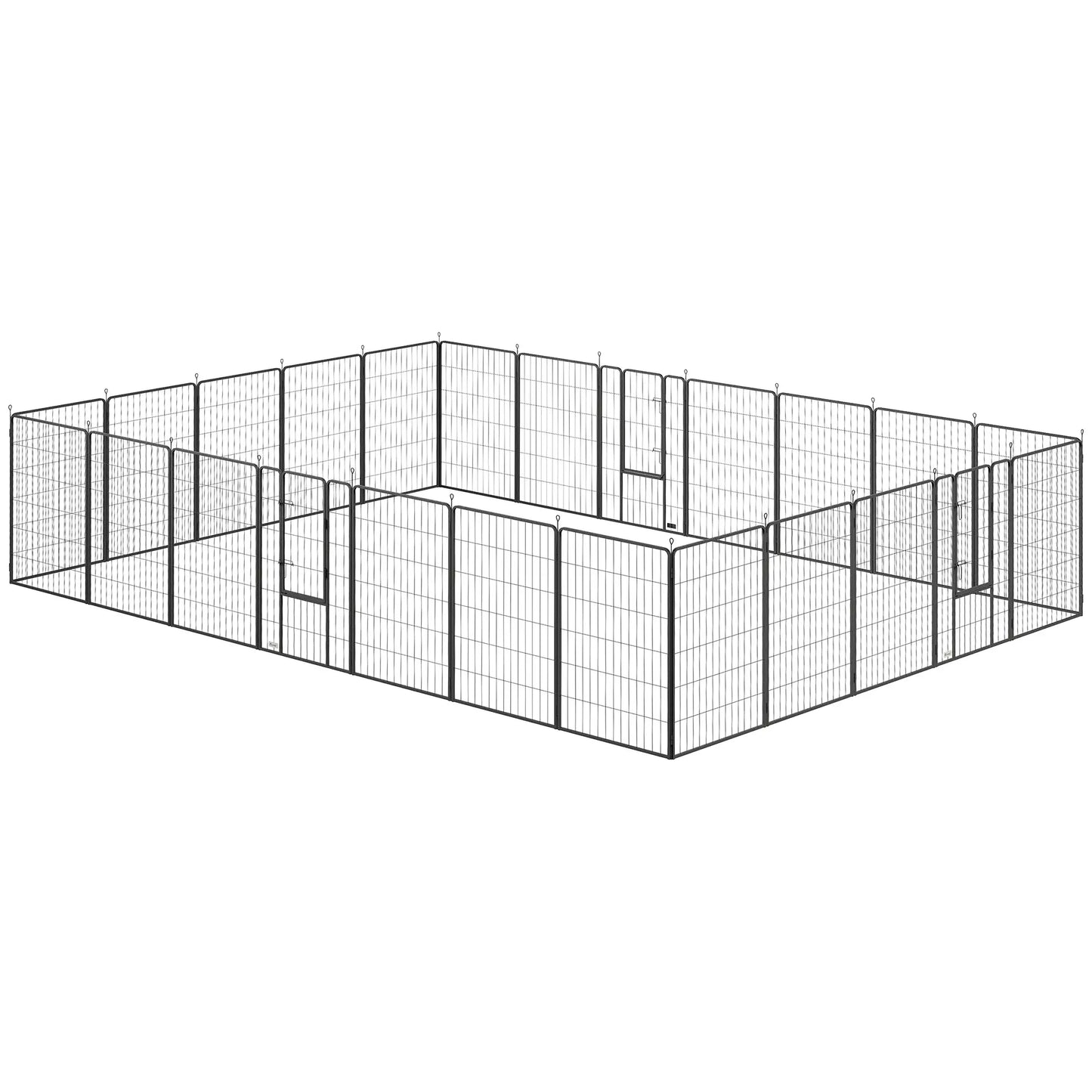 24 Panels 44.5" Height Dog Playpen, Small Medium Large Dogs, Black Houses, Kennels & Pens Black at Gallery Canada