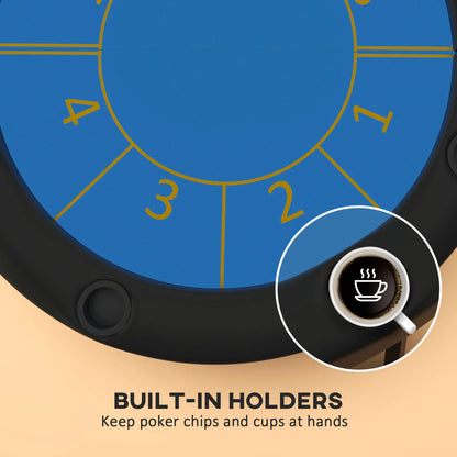 Foldable Poker Table, Texas Holdem, 47" Round, Black Game Tables at Gallery Canada