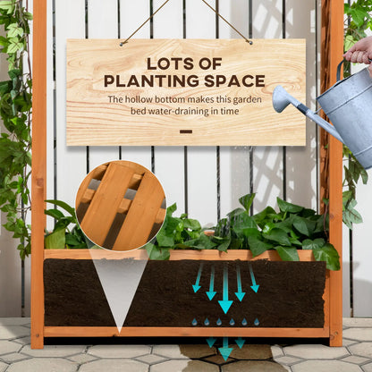 Raised Garden Bed with Arch Trellis, Outdoor Planter Box for Vine Plants, Brown Raised Garden Beds at Gallery Canada