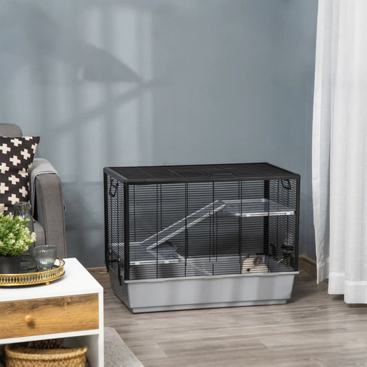 3-Tier Hamster Cage, Guinea Pig Cage, 31.5"x19"x23", Grey Houses & Habitats Grey at Gallery Canada