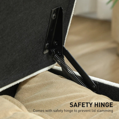 Storage Ottoman Bench, Foot Rest, 47 Inches, Cream White Storage Ottomans & Benches at Gallery Canada