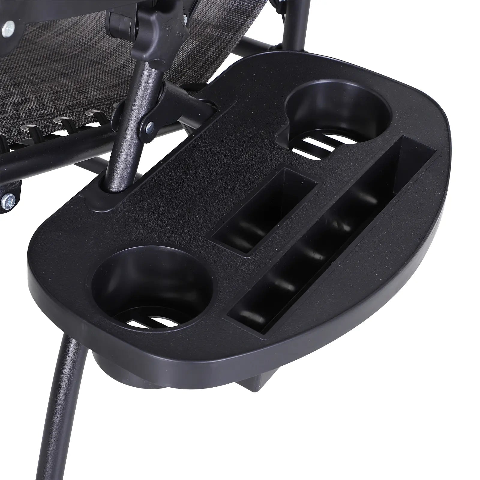 Zero Gravity Reclining Lounger Chair, Canopy Shade, Side Tray, Dark Grey Lounger Chairs at Gallery Canada