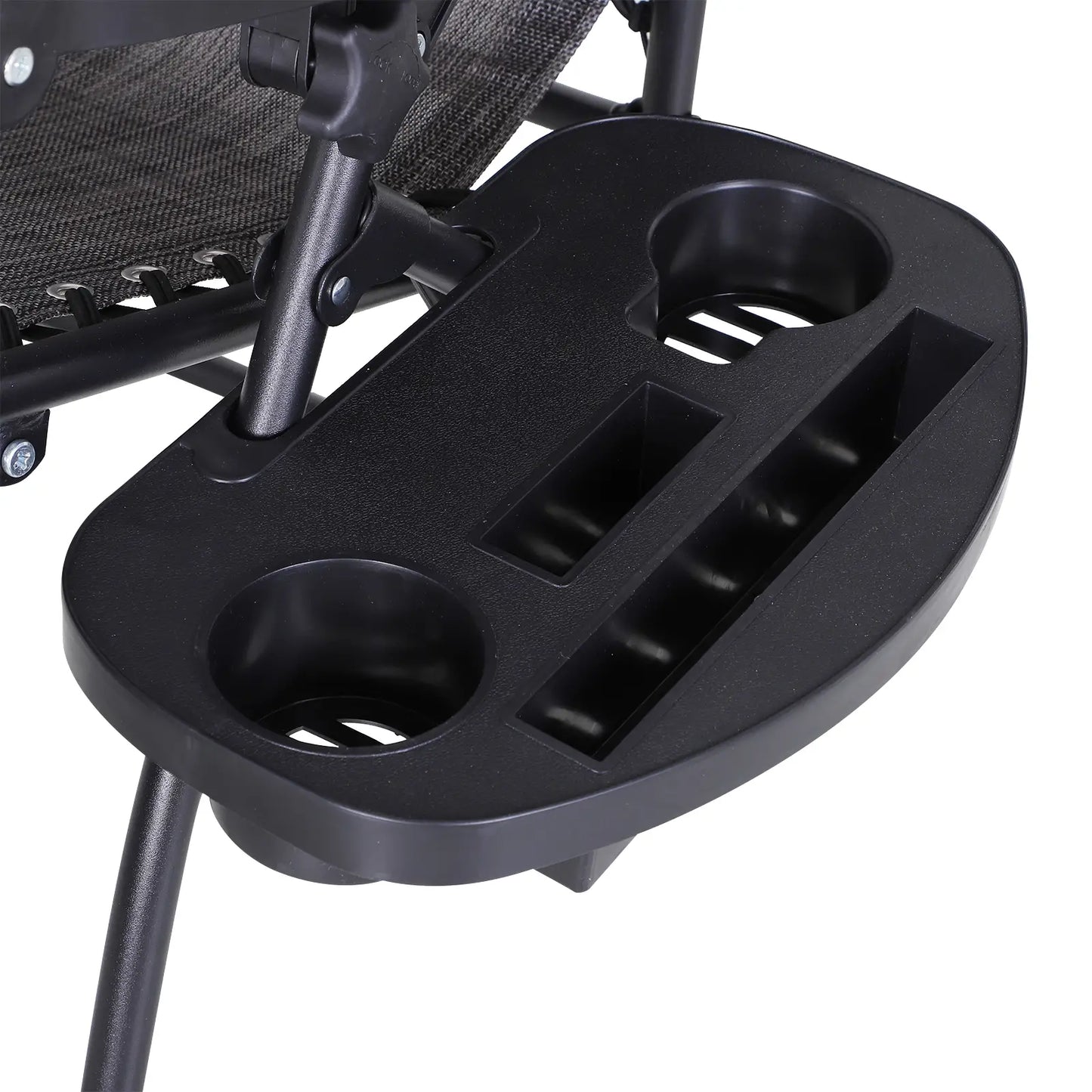 Zero Gravity Reclining Lounger Chair, Canopy Shade, Side Tray, Dark Grey Lounger Chairs at Gallery Canada