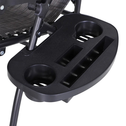 Zero Gravity Reclining Lounger Chair, Canopy Shade, Side Tray, Dark Grey Lounger Chairs at Gallery Canada