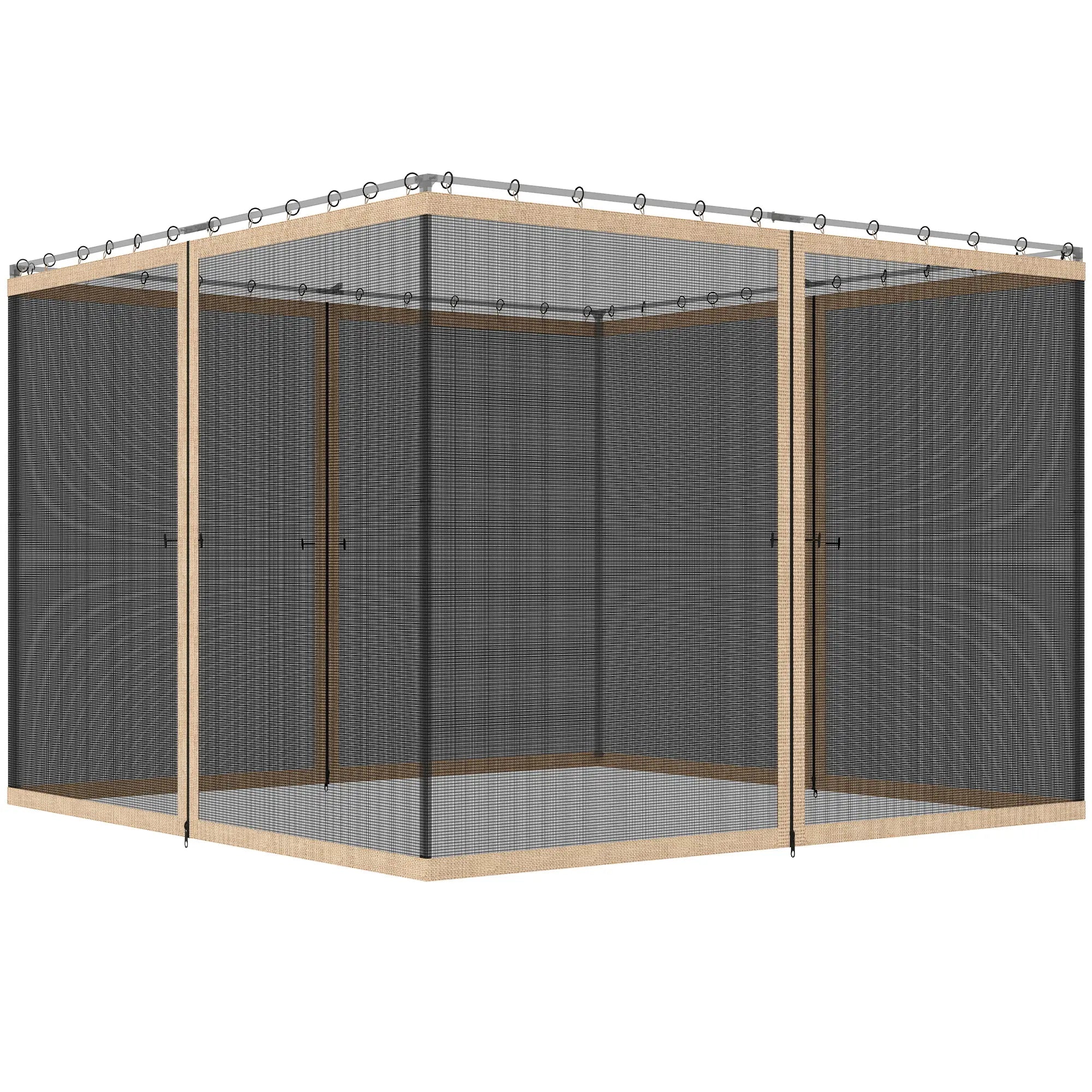 Mosquito Netting For Gazebo, 12' x 12', Beige, Black Gazebo Sidewalls Beige at Gallery Canada