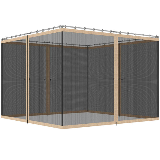 Mosquito Netting For Gazebo, 12' x 12', Beige, Black Gazebo Sidewalls Beige at Gallery Canada