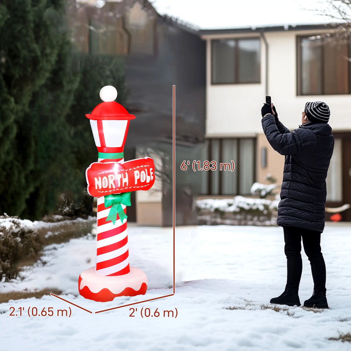 6FT Inflatable Lighthouse Christmas Decoration With LED Lights Christmas Inflatables at Gallery Canada