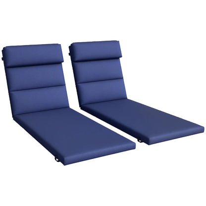 Patio Chaise Lounge Chair Cushions, Set of 2, Dark Blue Patio Chair Cushions at Gallery Canada
