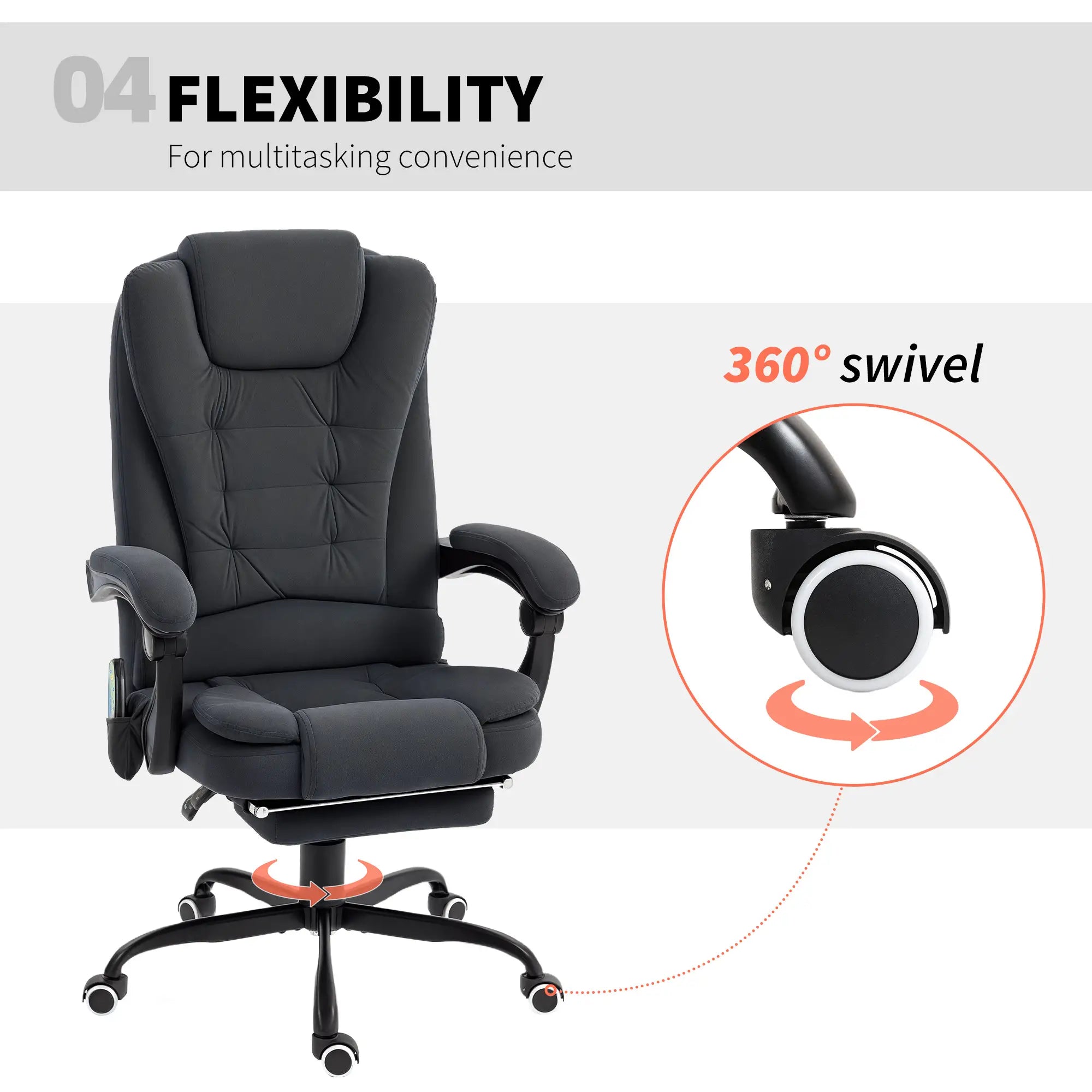 7-Point Vibrating Massage Chair with Footrest, Reclining Back, Black Massage Chairs at Gallery Canada
