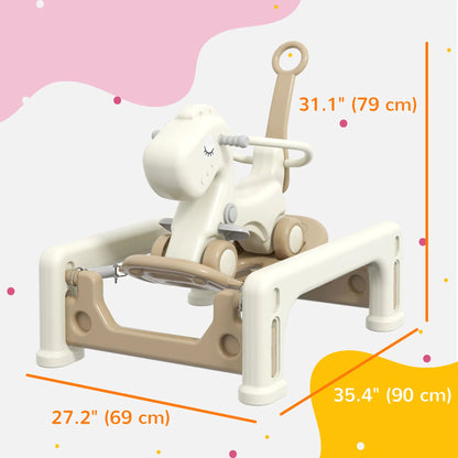5 in 1 Rocking Horse for Toddlers, Balance Board, Push Handle, 4 Wheels Rocking Horses at Gallery Canada