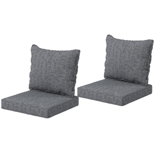 4-Piece Seat Cushion Pillows, Patio Chair Cushions with Back, Grey Patio Chair Cushions Grey at Gallery Canada