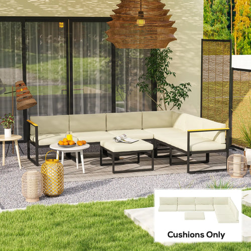Replacement Cushions for Rattan Furniture, 14 Piece, Cream