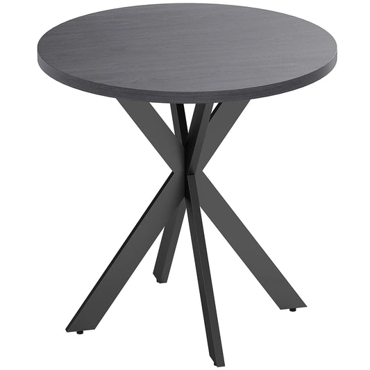 29" Round Dining Table, Steel Legs, Black