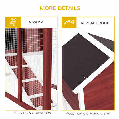48" Weatherproof Wooden Rabbit Hutch, Bunny Cage, Small Animal House, Brown Rabbit Hutch at Gallery Canada