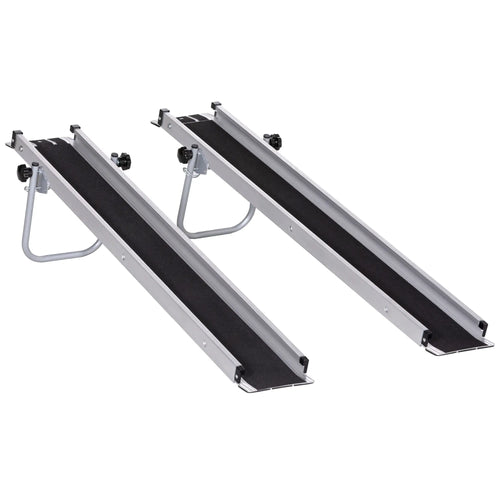 Telescopic Wheelchair Ramp, 8ft, 600 lbs, 2 Pack, Aluminum