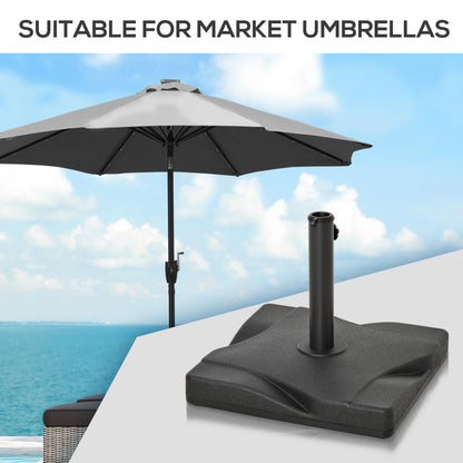 Outdoor Square Cement Parasol Base, Fits Φ1.3", Φ1.5", Φ2.0" Pole, Black Umbrella Bases at Gallery Canada