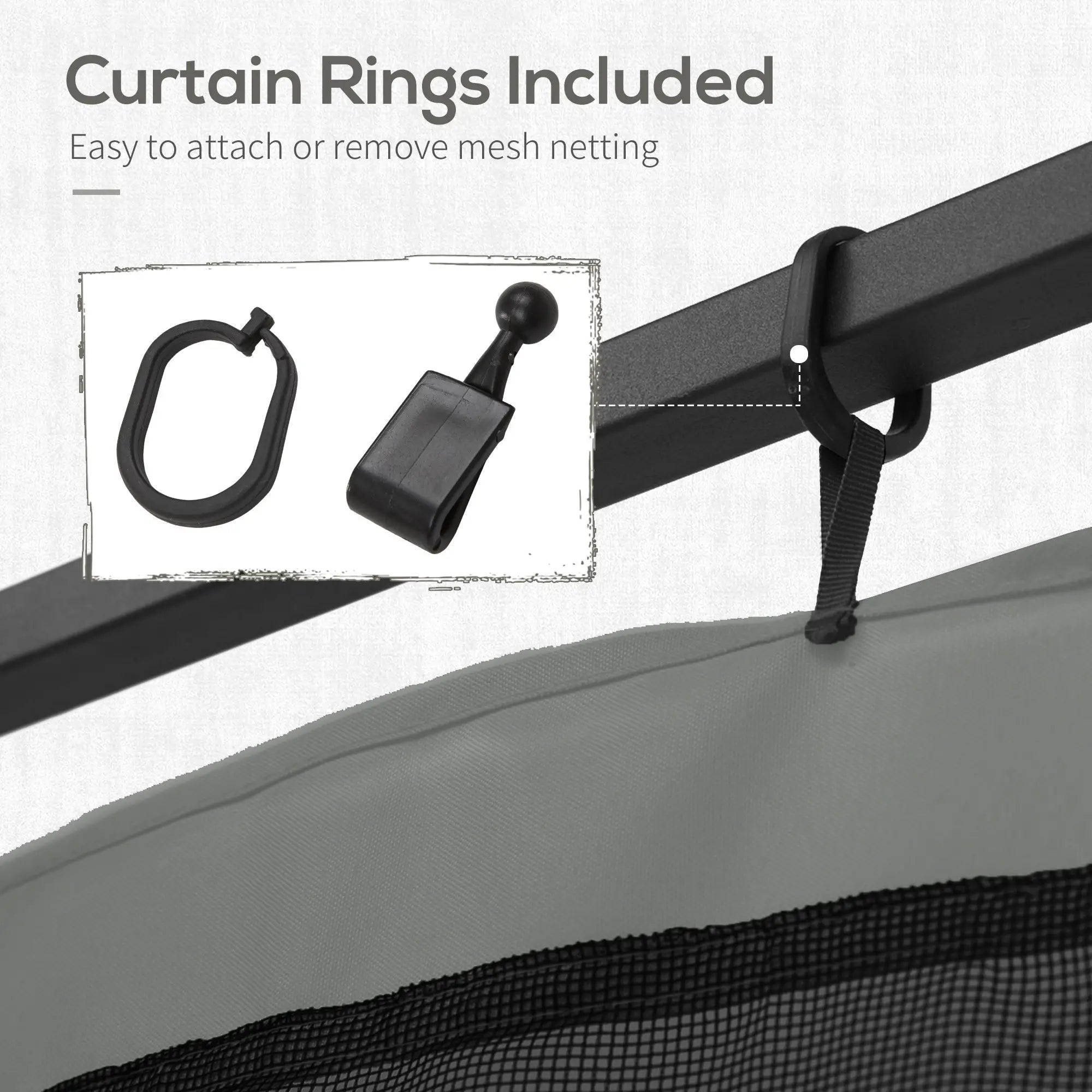 Replacement Mosquito Netting, Gazebo 12' x 12', Black Screen Walls, Zippers, Black Gazebos at Gallery Canada