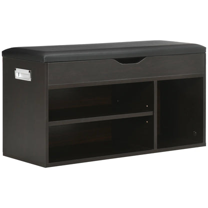 Shoe Bench with Padded Cushion, Hidden Storage, Black Shoe Storage Cabinets & Racks at Gallery Canada