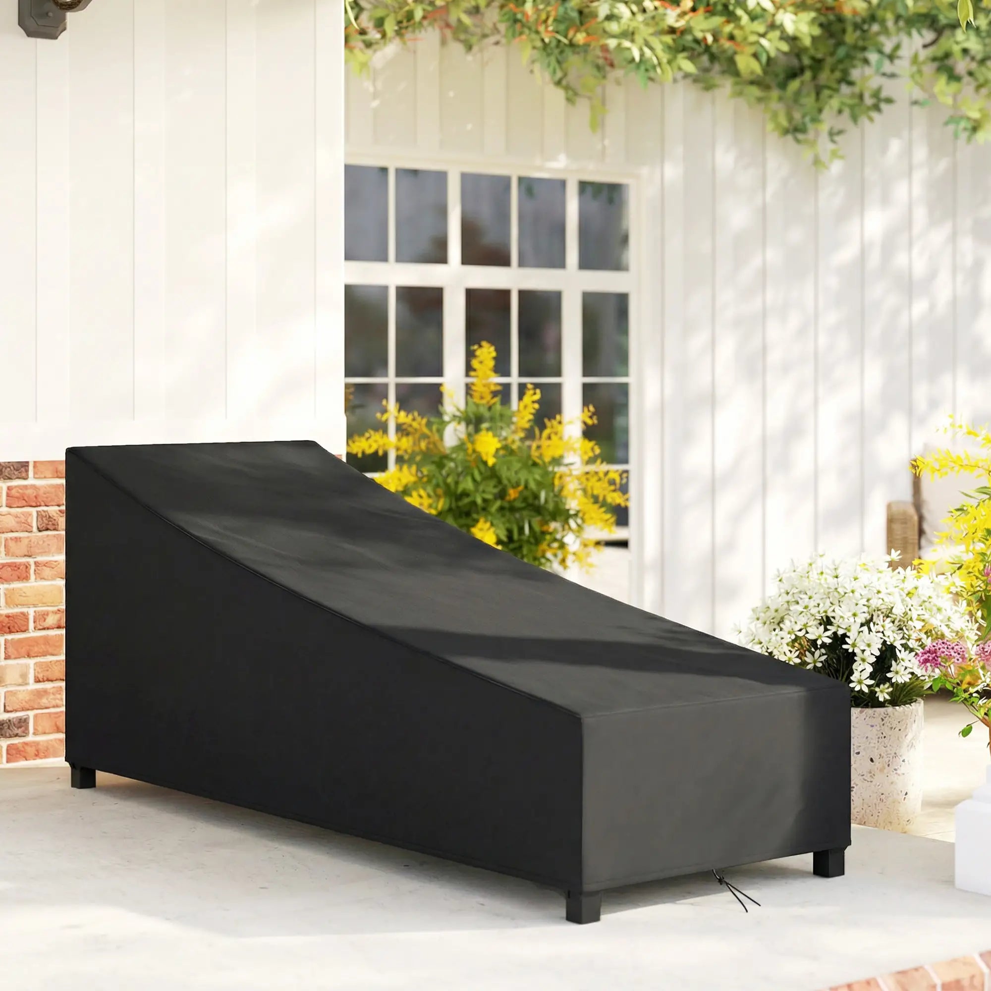 Waterproof Patio Lounge Chair Cover, 420D Outdoor, Black Patio Furniture Covers at Gallery Canada