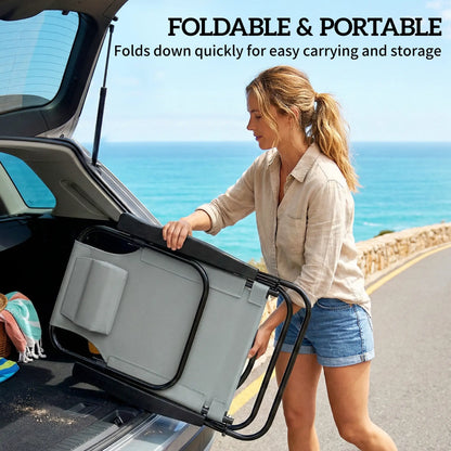 2 Beach Chair, 5-Position Adjustable, Folding Camping Chair, Light Grey Beach Accessories at Gallery Canada