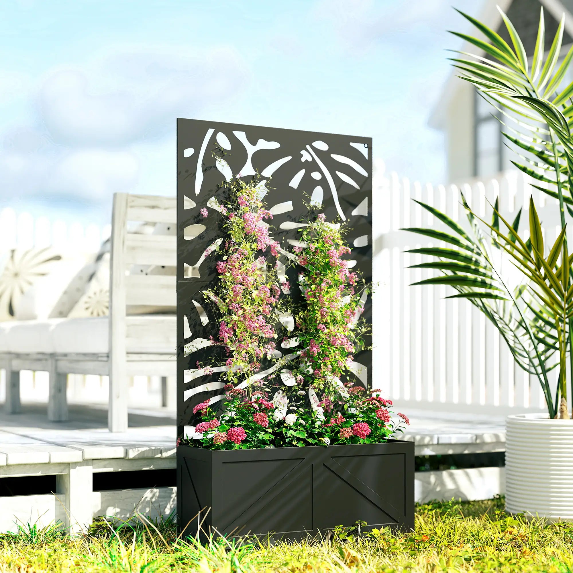 Metal Raised Garden Bed With Trellis, Freestanding Or Wall Mounted Galvanized Planter Boxes at Gallery Canada
