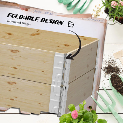 Raised Garden Bed, Foldable Wooden Planter, Outdoor Vegetables, Flowers, Herbs Wooden Planter Boxes at Gallery Canada