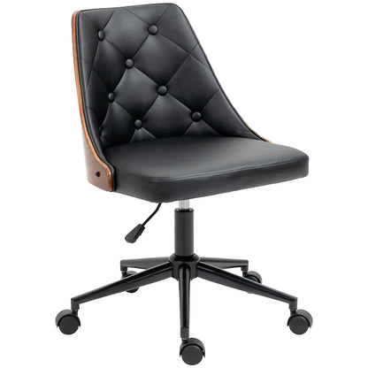 PU Leather Office Chair, 360 Swivel Wheels, Adjustable Height, Black Office Chairs Black, Walnut at Gallery Canada