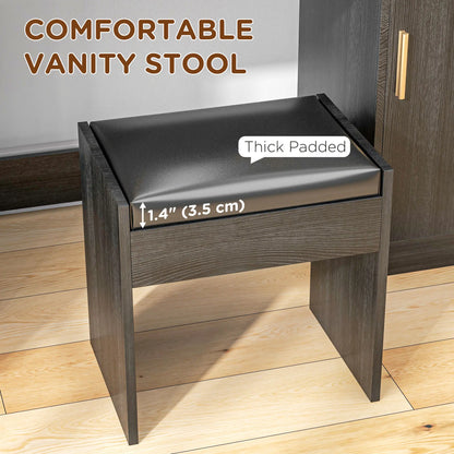 LED Vanity Table Set with Stool, Mirror, Drawer, Cabinet Shelves Dressing & Vanity Tables at Gallery Canada